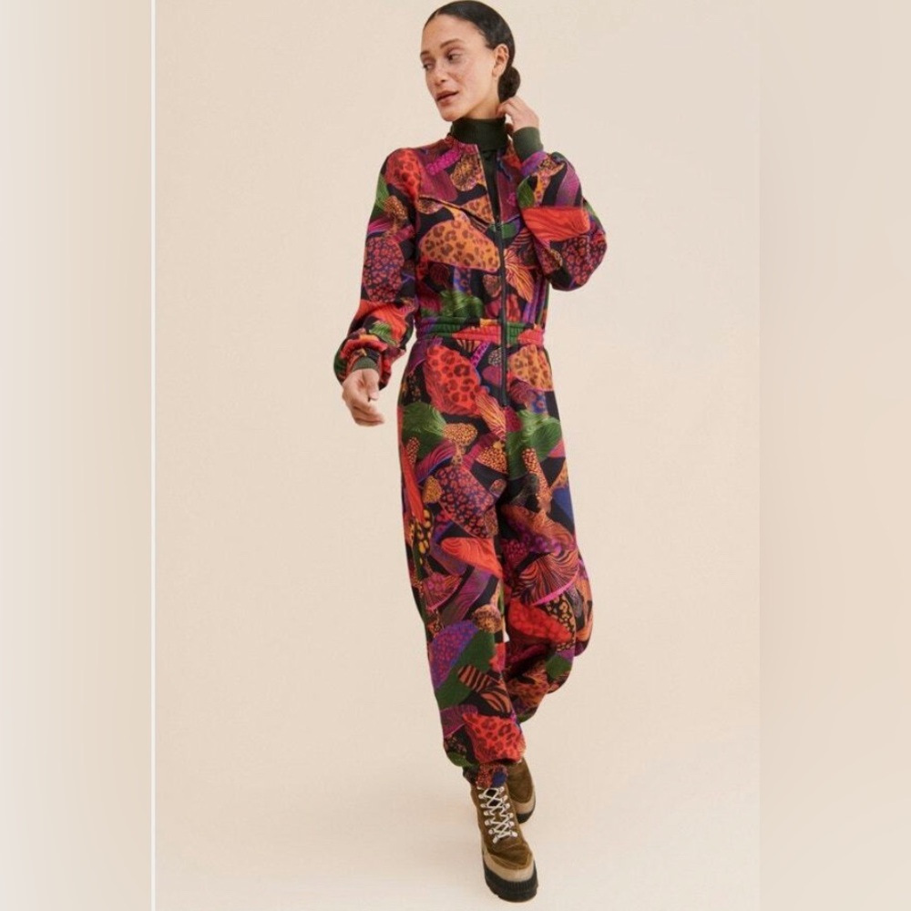 Farm Rio Leopard Mushroom Jumpsuit - Warm and Comfortable